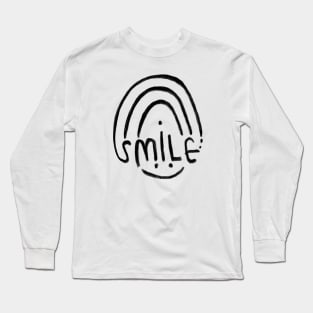 Cute Black Rainbow Smile Long Sleeve T-Shirt